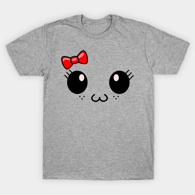 Cute Anime Face T-Shirt by NyteVisions